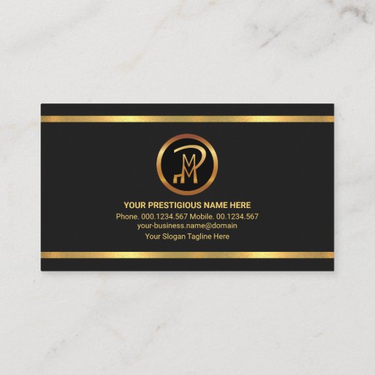 . .ペットの座る美しい犬を打つストライプ金ゴールド 名刺 (裏面)