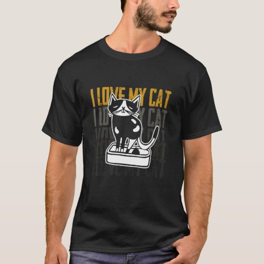 ペットの後の猫ウンチのトイレ1 Tシャツ (正面)