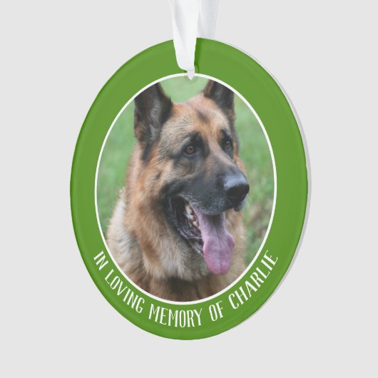 ペットの思い出の中で、あなたの犬、緑の愛の記憶 オーナメント (正面)
