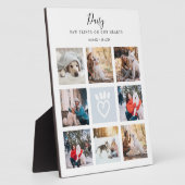 ペットの思い出の写真コラージュ ハートに残る足跡 フォトプラーク (側面)