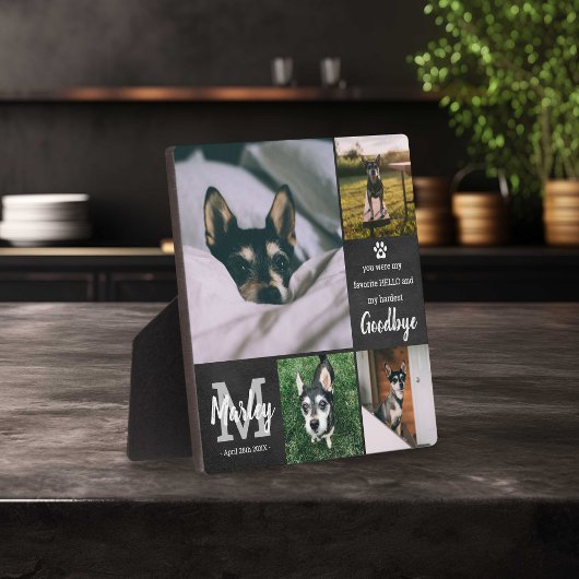 ペットの思い出を記念するオリジナル写真コラージュ フォトプラーク