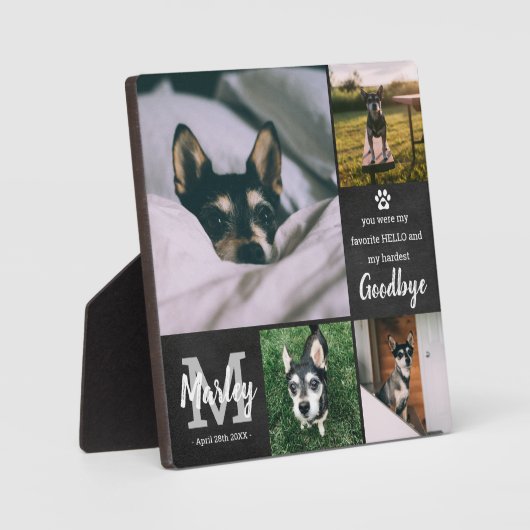 ペットの思い出を記念するオリジナル写真コラージュ フォトプラーク (正面)
