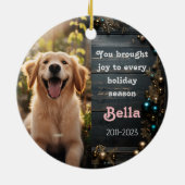 ペットの思い出クリスマスセラミックオーナメント犬 セラミックオーナメント (裏面)