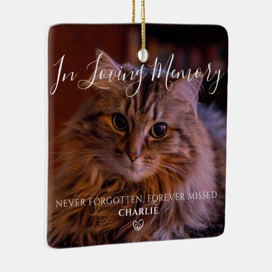 ペットの思い出メモリアル ネコの写真 セラミックオーナメント (右)