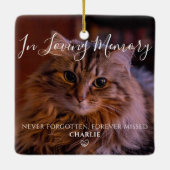 ペットの思い出メモリアル ネコの写真 セラミックオーナメント (裏面)