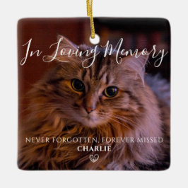 ペットの思い出メモリアル ネコの写真 セラミックオーナメント