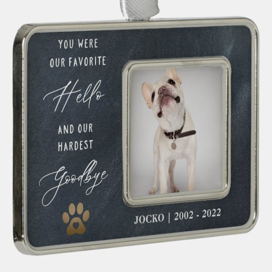 ペットの思い出 オーダーメイド ペットロス フォト コラージュ シルバープレートフレームオーナメント (右)