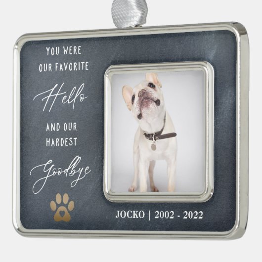 ペットの思い出 オーダーメイド ペットロス フォト コラージュ シルバープレートフレームオーナメント (左)