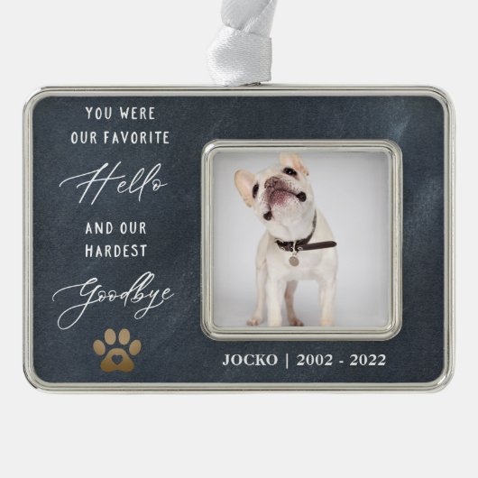ペットの思い出 オーダーメイド ペットロス フォト コラージュ シルバープレートフレームオーナメント (正面)