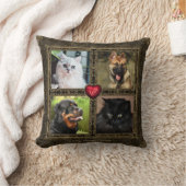 ペットの思い出、4+4フレーム写真、ヴィンテージ – 両面 クッション (ブランケット)