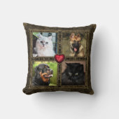ペットの思い出、4+4フレーム写真、ヴィンテージ – 両面 クッション (正面)
