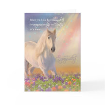 ペットの悔やみや弔慰ロスの馬の虹の白馬