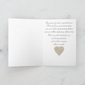 ペットの悔やみや弔慰:砂のハートに足跡 カード (内部)