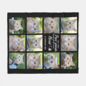 ペットの愛猫のハートカスタムに足跡 フリースブランケット (正面(横))