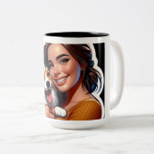 ペットの愛 ツートーンマグカップ (正面右)