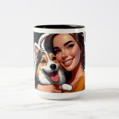 ペットの愛 ツートーンマグカップ (中央)