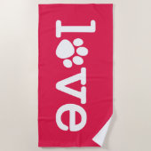 ペットの愛 ビーチタオル (正面)