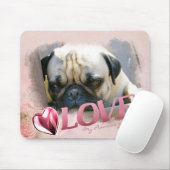 ペットの愛：ピンクのフォトフレーム、ハート&ラブ – ホル。 マウスパッド (マウス)