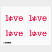 ペットの愛 長方形シール (シート)