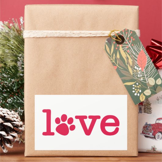 ペットの愛 長方形シール (クリスマス)