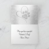 ペットの愛 | Paw印刷ハートスクリプトバレンタイン シーズンカード (内部)