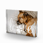 ペットの愛 | Paw印刷ハートスクリプト引用文写真 フォトブロック (右)