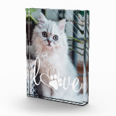 ペットの愛 | Paw印刷ハートスクリプト引用文写真 フォトブロック (右)