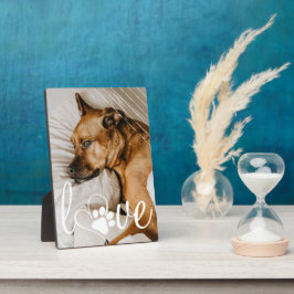 ペットの愛 | Paw印刷ハートスクリプト引用文写真 フォトプラーク