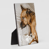 ペットの愛 | Paw印刷ハートスクリプト引用文写真 フォトプラーク (側面)