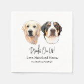 ペットの手のスケッチパーソナライズされた飲み物を私に スタンダードカクテルナプキン (正面)