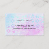 ペットの手の紫色の青いパターン 名刺 (裏面)