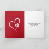 ペットの手の跡とハートの喪失 カード (内部)