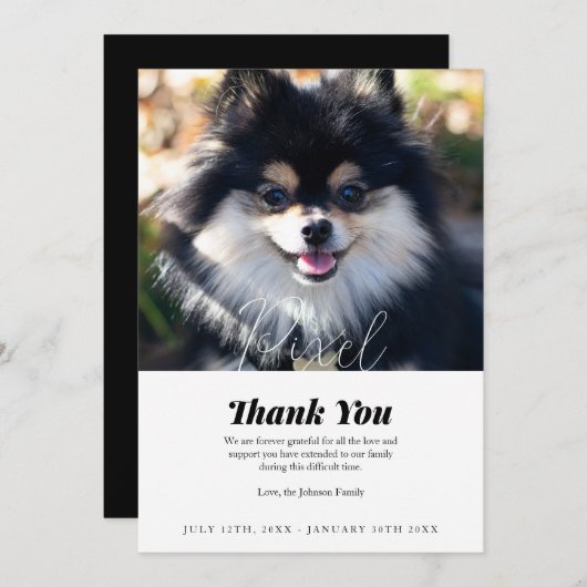 ペットの損失ありがとうお見舞いカード サンキューカード (正面/裏面)