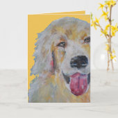 ペットの損失 |犬 |悔やみや弔慰カードゴールデンレイバー カード (黄色い花)