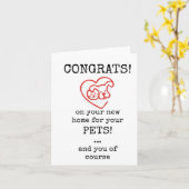 ペットの新しい家おめでとうカード カード (黄色い花)