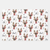 ペットの星 |カスタム顔トナカイのクリスマス ラッピングペーパーシート (正面)