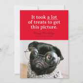 ペットの楽しいホリデーカード 赤いロットのおやつ シーズンカード (正面)