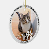 ペットの死の猫パーソナライズされたの写真 セラミックオーナメント (右)