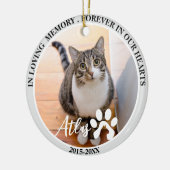 ペットの死の猫パーソナライズされたの写真 セラミックオーナメント (左)
