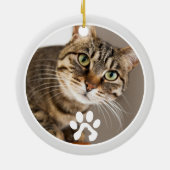 ペットの死の猫パーソナライズされたの写真 セラミックオーナメント (裏面)