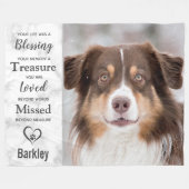 ペットの死の記念写真 フリースブランケット (正面(横))