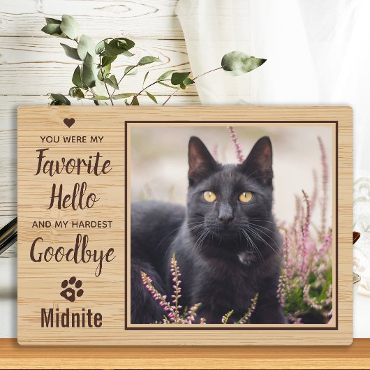 ペットの死を偲ぶ猫の追悼プレート フォトプラーク