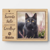 ペットの死を偲ぶ猫の追悼プレート フォトプラーク (正面)