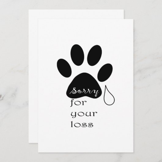 ペットの死を悼むカード 哀悼の意を表す (正面/裏面)