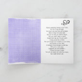 ペットの死を悼むパープル・パウプリント・ハート カード (内部)