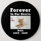 ペットの死を悼むメモリアル 永遠に私たちの心の中に 缶バッジ (正面)