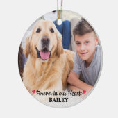 ペットの死を記念したパーソナライズされた愛犬の写真 セラミックオーナメント (左)