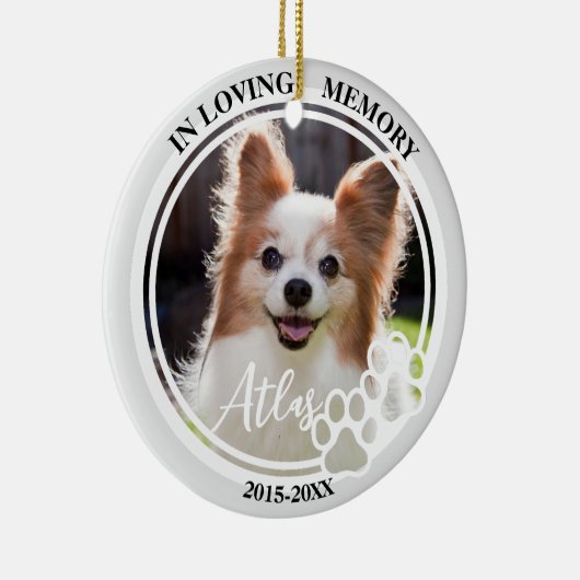 ペットの死を記念したパーソナライズされた愛犬の写真 セラミックオーナメント (右)