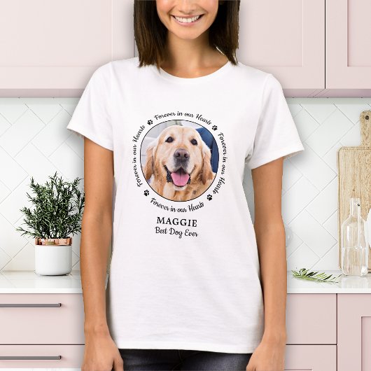 ペットの死を記念したパーソナライズされた愛犬の写真 Tシャツ