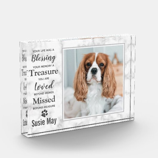 ペットの死を記念したペットのお悔やみ フォトブロック (左)